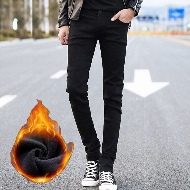 남자 기모블랙진 남자바지 남성용 겨울 청바지 슬림핏