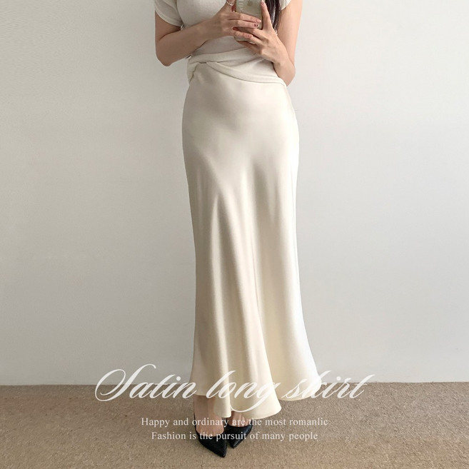 [순이] S.여성 글로시 새틴 밴딩스커트