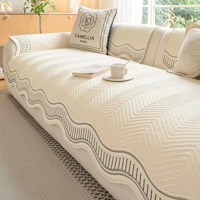 플레르비 사계절 미끄럼방지 누빔 면 소파패드