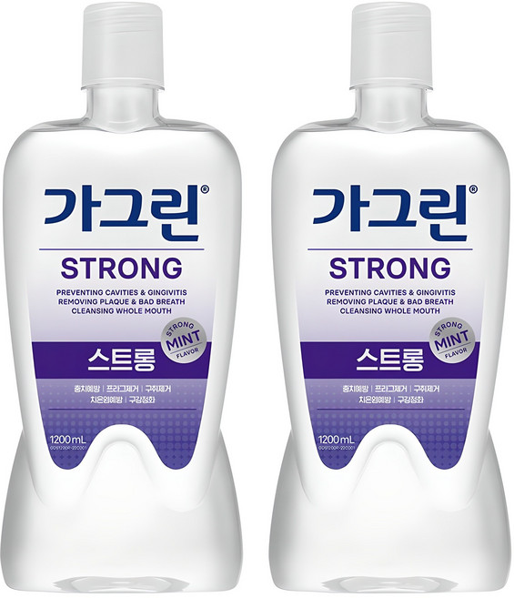 가그린 스트롱 구강청결제, 1.2L, 2개