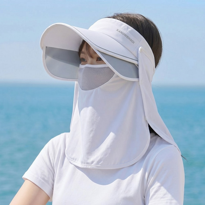 트렌디몽 UV차단 여성 썬캡 자외선차단 모자 탈부착형 챙넓은모자