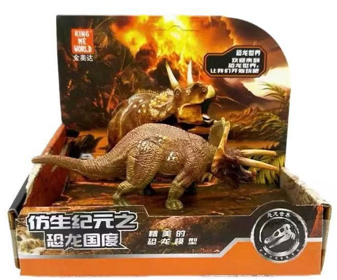 KING WE WORLD 金美达 三角龍模型 仿真恐龍玩具, 1個