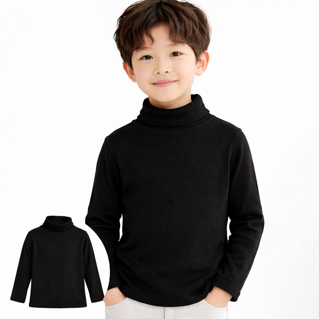 유아 아동 겨울 기모 폴라티 반목 티셔츠 키즈 이너 긴팔티