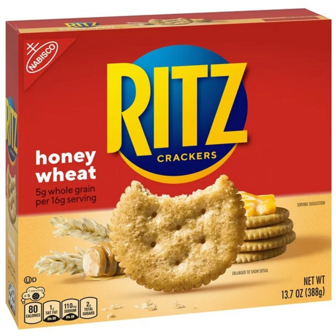 리츠 하니 통밀 크래커 RITZ Honey Wheat Crackers 13.7 oz (388g), 1개, 388g