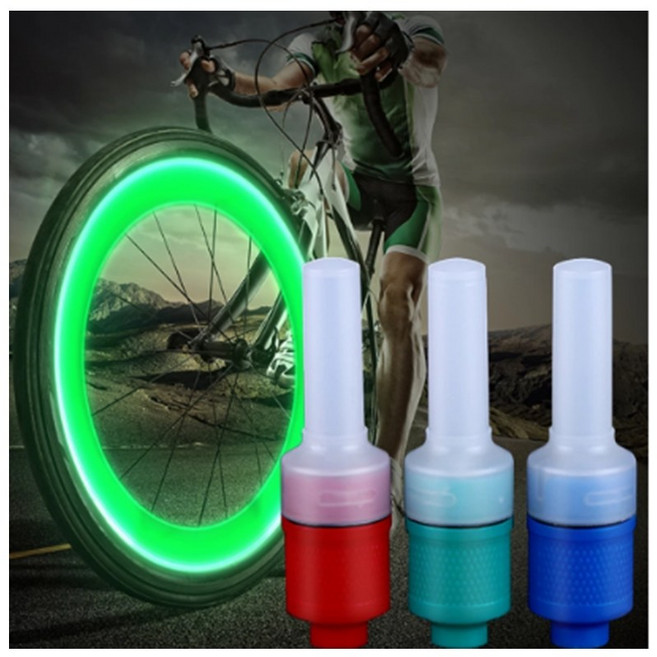 발통마켓 1+1 자전거 LED 휠라이트 램프 면발광 스포크 전조등 후미등 안전등, 그린, 2개