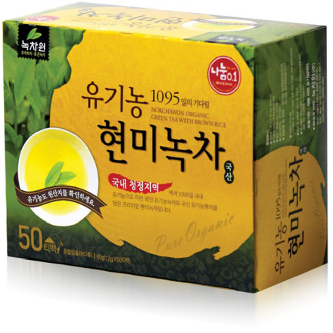 국내산 유기농 현미녹차 1.2gX50T 녹차원, 1.2g, 50개입, 1개