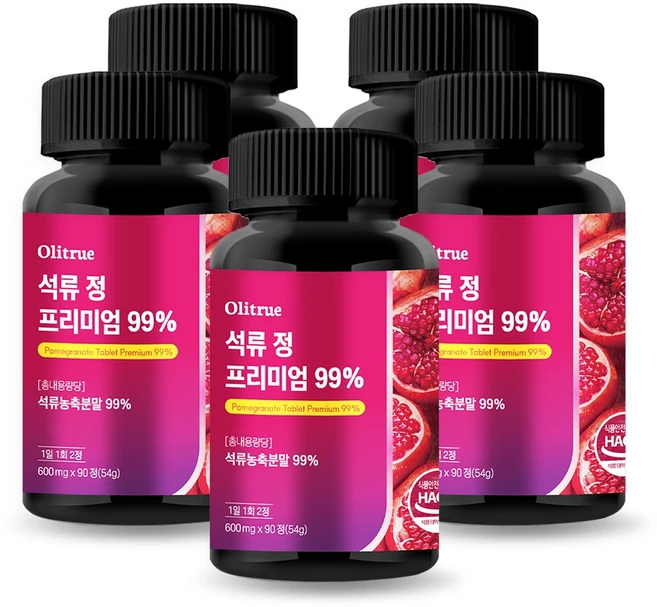 올리트루 석류 정 프리미엄 99%, 5개, 90정 - 쿠팡