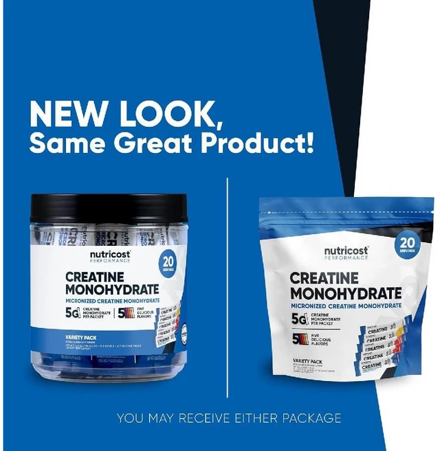 Nutricost(뉴트리코스트) Vegan 크레아틴 일수화물 여러가지맛 스틱팩 20개 개당 5~6g, 1개 - 쿠팡