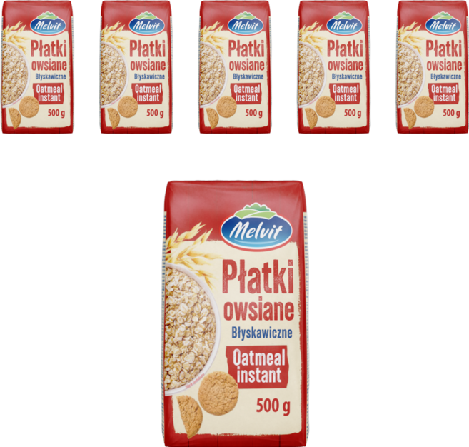 멜빗 고단백 귀리 오트밀 후레이크, 6개, 500g
