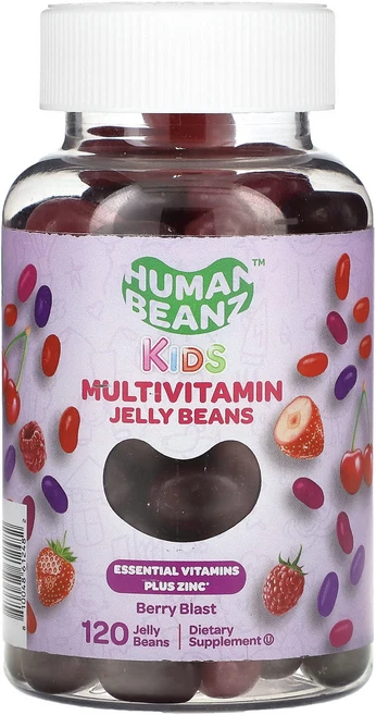 Human Beanz 어린이용 종합비타민 젤리빈 베리 블라스트 젤리빈 120개, HumanBeanz어린이용종합비타민젤리빈베리블라스트젤리, 1개, 120정 - 쿠팡