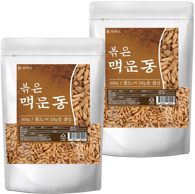 건강중심 볶은 맥문동 차, 2개, 300g