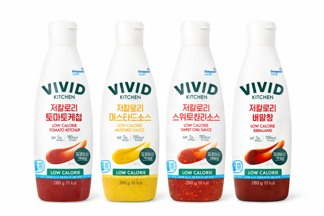 비비드키친 저칼로리/저당 소스 비빔장 토마토케첩 스위트칠리 머스타드 세트, 1세트, 280g