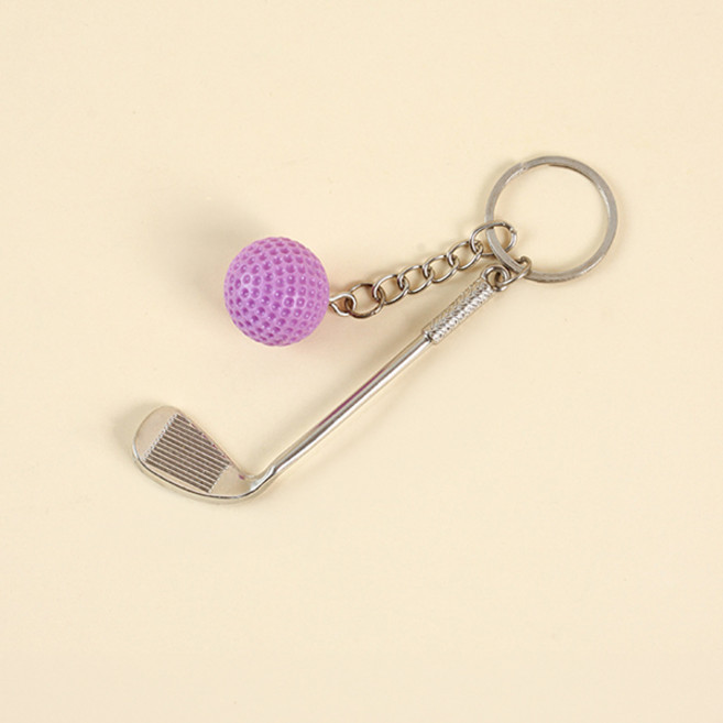 치프몰 골프채 골프공 열쇠고리, 1개, 보라색