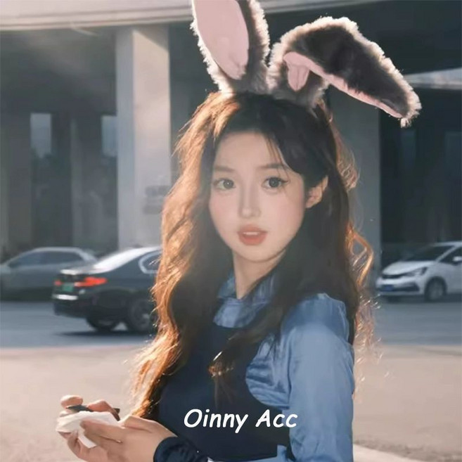 주디모자 따뜻한 경찰 애니메이션 주토피아 귀달이모자 디즈니 코스튬 토끼귀 얼굴