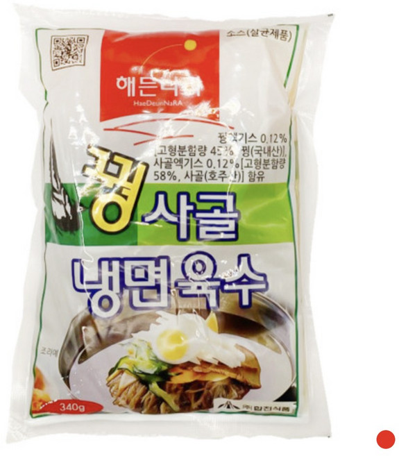 해든나라 꿩사골육수 냉면육수, 10개, 340ml