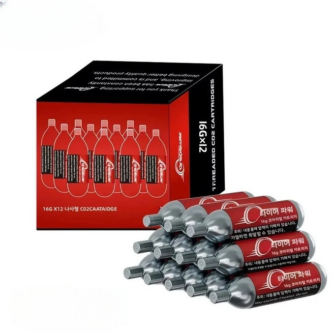MTB 로드 자전거 CO2 카트리지 16g 팽창기용 산악자전거 휴대용 가스, CO2 카트리지 5개입