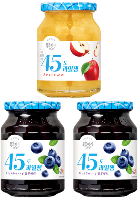 복음자리 45도 블루베리잼 2개 +사과잼 1개 (총3개)