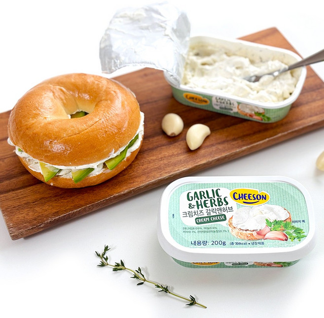 치즈온 크림치즈 갈릭앤허브 아이스박스 포장, 1개, 200g