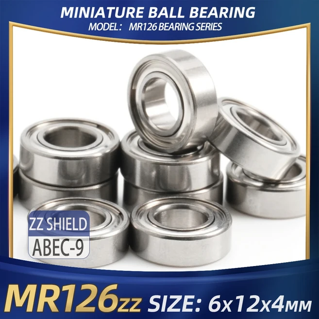 FUSHI MR126 ZZ 베어링 6x12x4mm 10Pcs 모터 용 비디오 카드 고속 피스, 01 10 개, 03 MR126zz ABEC-9