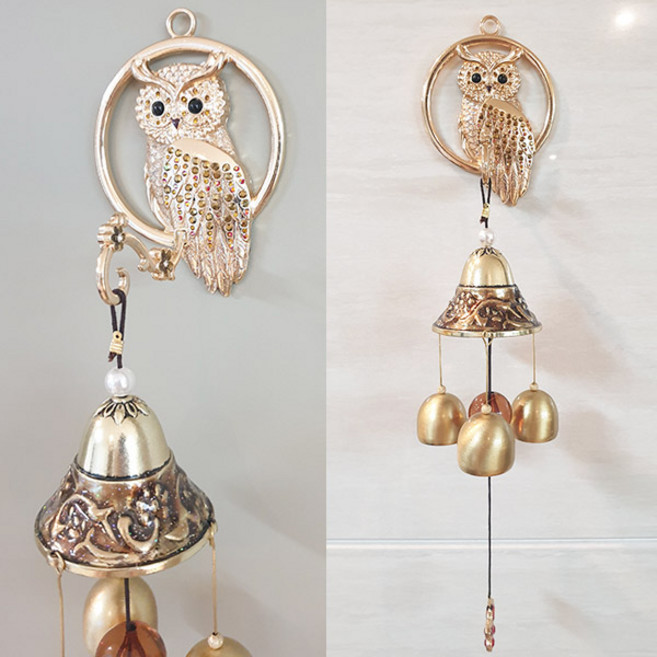 럭키 링부엉이 문종 (골드)/풍경 도어벨 현관종 현관문종