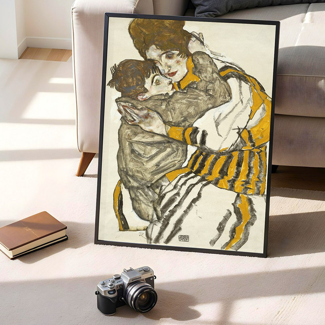 37. 에곤실레의 부인과 그녀의 조카 에곤 쉴레 명화 인테리어 캔버스 포스터 60종, A3 캔버스 포스터(297x420mm)