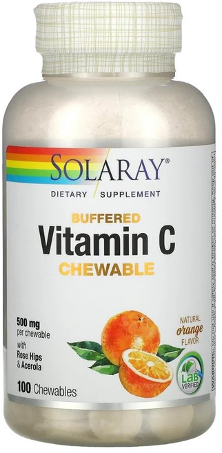 솔라레이 완충형 씹는 비타민C 오렌지 500mg 100정, 1개 - 쿠팡