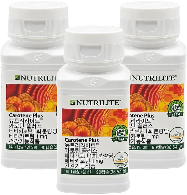 암웨이 뉴트리라이트 카로틴 플러스, 90정, 3개 - 쿠팡