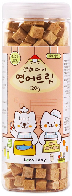 로컬리데이 강아지 고양이 연어트릿 저염분 국내생산 동결건조 간식, 1개, 120g, 연어
