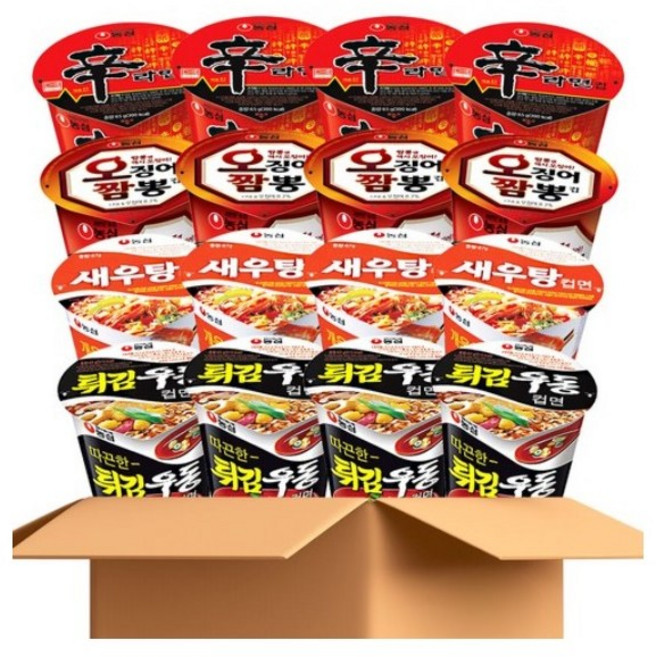 간식팩토리 신라면4+튀김우동4+새우탕4+오징어짬뽕4 소컵 총 16입, 1개