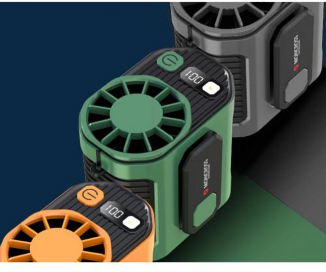 고속 쿨링 허리선풍기 바디팬 클립형 무선 휴대용 바디선풍기 등산 낚시 배달 야외작업 등풍기, 오렌지