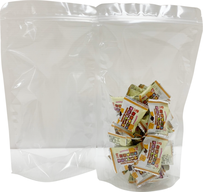 好事得包材 PP鋁箔食品包裝袋, 1個, 站立夾鏈袋50入-半斤袋(中)-全透明, 中 (M), 50個裝