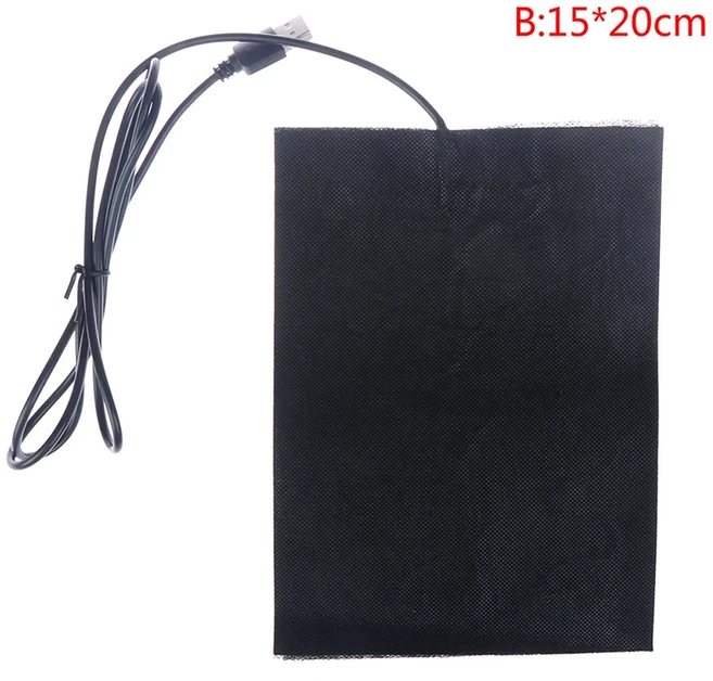 온도 USB 고온 히터 탄소 섬유 원적외선 히터 허리 및 무릎 패드 전기 히터, 02 15 X 20cm