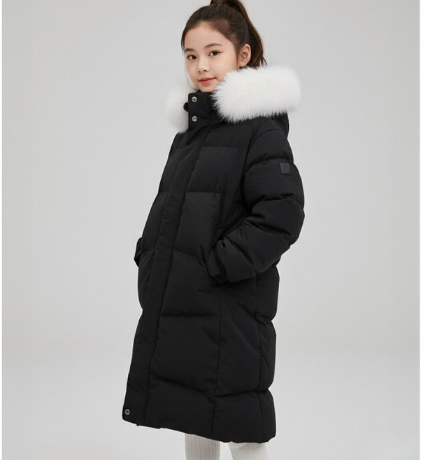 국내백화점 블랙야크키즈 키즈패딩 (블랙 퍼플색상입고) 25년 공용 롱패딩 O스노우롱다운자켓 1BKPAWU905 정상가 299 000원 바람막이 점퍼 (BK파우치증정)