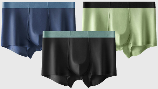 莫代爾桑蠶絲男士抗菌無痕薄款平角內褲