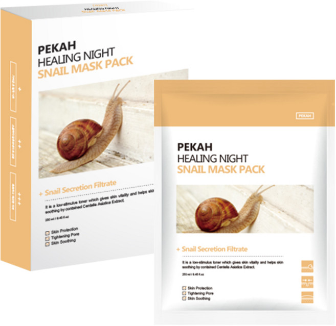 PEKAH 힐링 나이트 스네일 마스크 팩 5개입, 1개