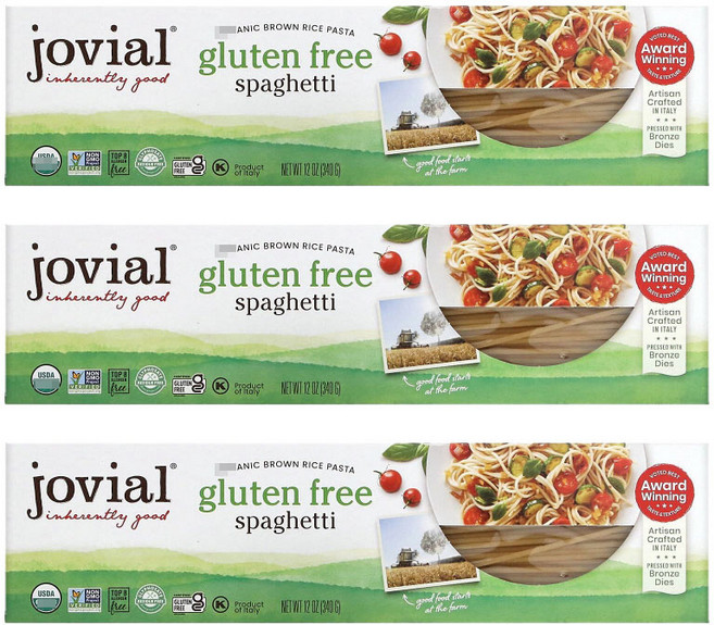 (3팩) 조비알 현미파스타 스파게티 글루텐 프리 340g, 3개