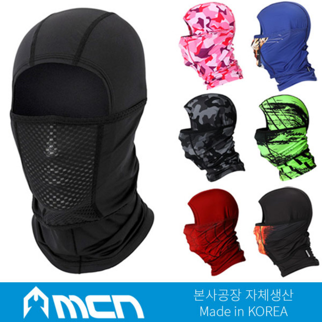 엠씨엔 숨쉬기편한 전면 안면 마스크 헤드마스크 바라클라바, 10 카모 블랙