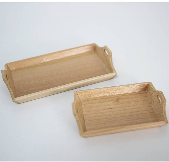 미니어처 우드 쟁반 트레이 나무 오크 주방용품 소품 장식 납골당꾸미기 추모 봉안당 제사상, 우드트레이(소)