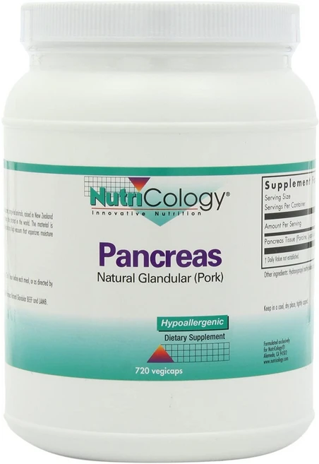 뉴트리콜로지 췌장효소 720캡슐 / NutriCology Pancreas Natural Glandular 720 Capsules, 1개, 720정 - 쿠팡