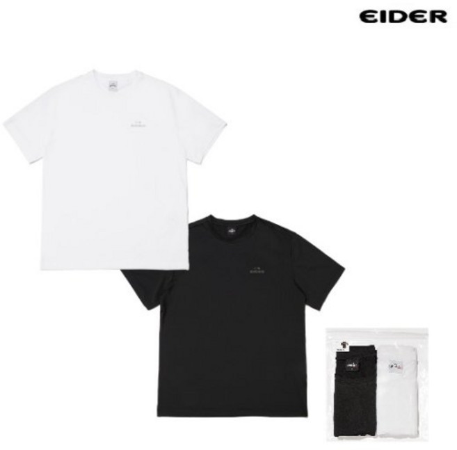 [백화점 매장판] 아이더 2PACK EIDER 기능성 쿨 냉감 스포츠 반팔티 티셔츠 반팔티셔츠 기본 무지 이너 반팔 라운드 티셔츠 2개 1세트