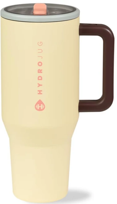 하이드로저그 트래블러 - 손잡이와 플립 스트로가 포함된 40온스 물병 - 컵 홀더 누수 방지 텀블러 재사용 가능한 단열 스테인리스 스틸 및 고무 베이스 - 여성 및 남성을 위한 - 쿠팡