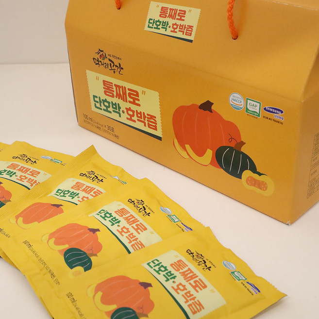 통째로 갈아만든 단호박+늙은호박즙 100ml 30포 국내산 건강즙, 1개