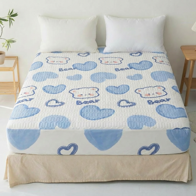 KCPJ 심플 퀼팅 매트리스커버 360도 고정밴딩형 침대 시트 침대패드 커버