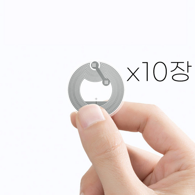 느낌상점 NFC 스티커 10p 태크 카드 칩 NTAG 215 디지털 전자 명함 제작 NFCTAG, 10개, 은색