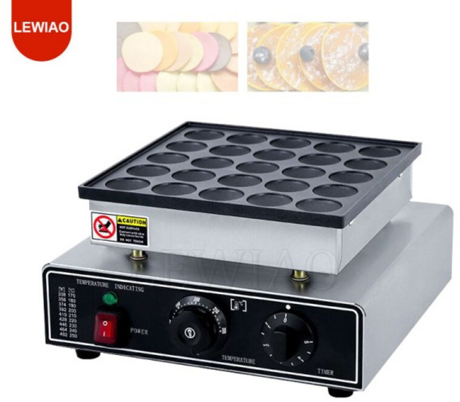 상업용 전기 25 홀 미니 소형 호환 네덜란드 팬케이크 메이커 800W 와플 Poffertjes 그릴 머핀 빵 만들기, 01 110V, 02 미국