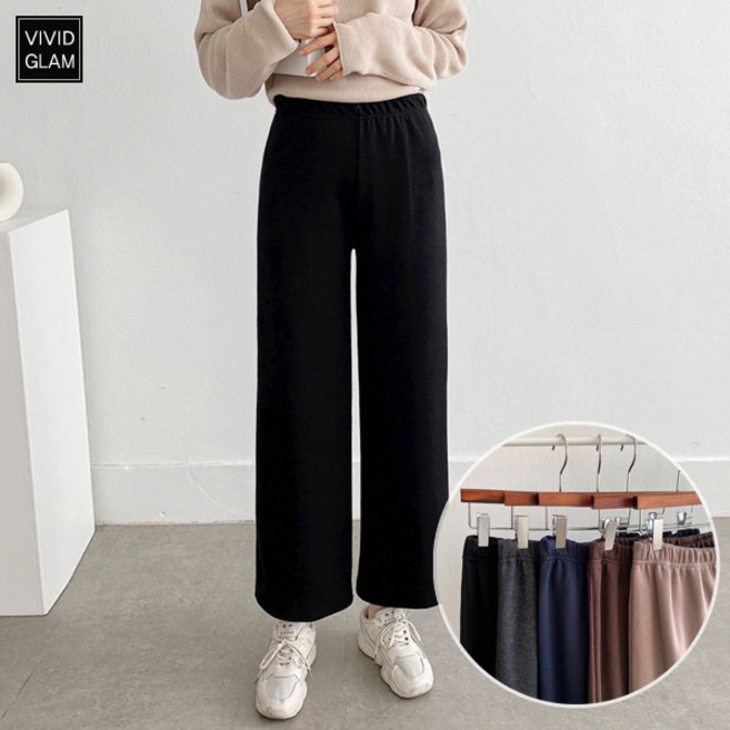 국내생산 데일리 기모빵빵 와이드팬츠 4color 밴딩팬츠