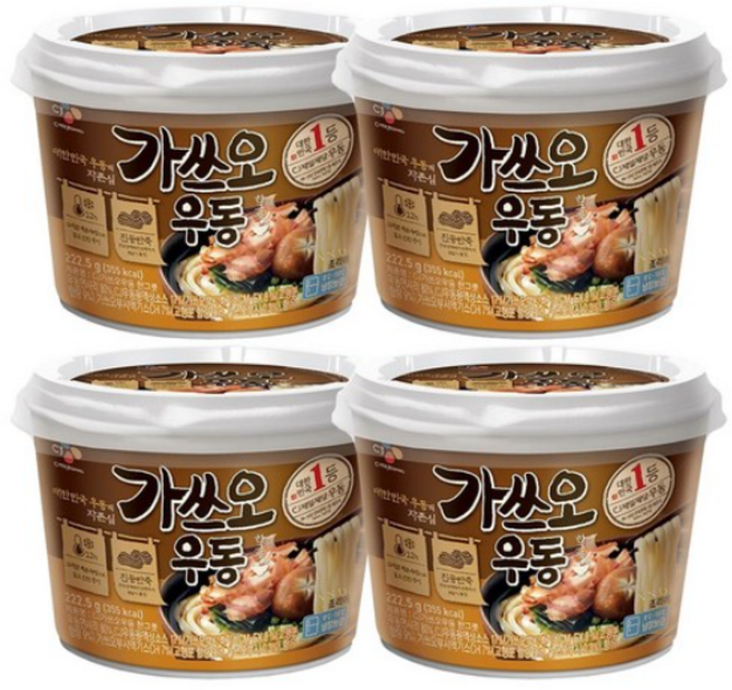 (무료배송) CJ 가쓰오 우동 222.5g, 4개