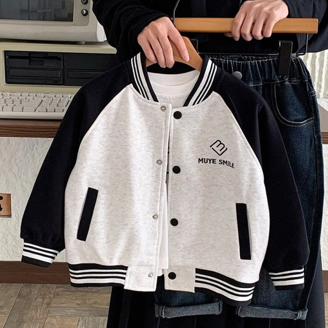 지디오 주니어 남아 야구 점퍼 배색 바시티 자켓 초등학생 봄 아우터 잠바