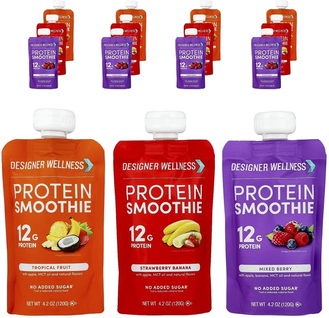 새해 건강을 선물하세요 Designer Wellness 단백질 스무디 버라이어티 팩 12팩 각 120g(4.2oz) 특별관리진행, DesignerWellness단백질스무디버라이어티팩12, 120g - 쿠팡