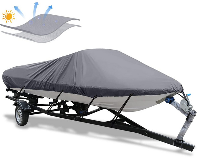보트 보호천 방진 수상 모터 고무보트 먼지 보호 덮개, V형 실버 21-24피트 732x300cm